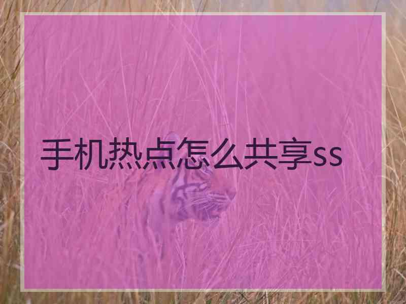 手机热点怎么共享ss