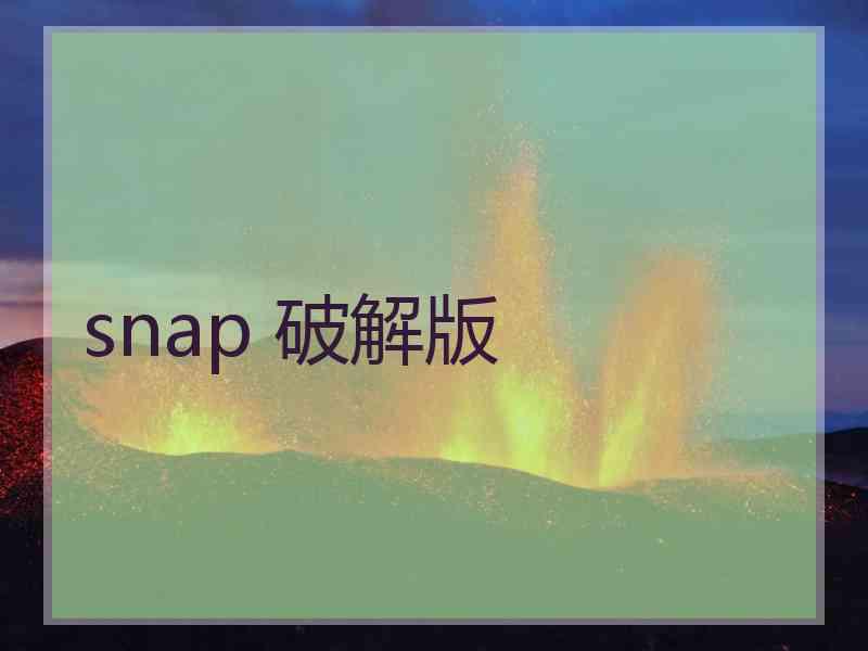 snap 破解版