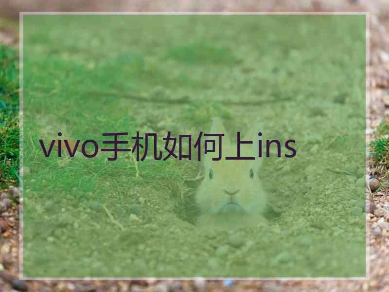 vivo手机如何上ins