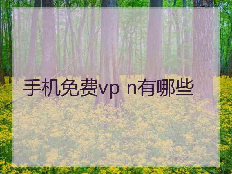 手机免费vp n有哪些