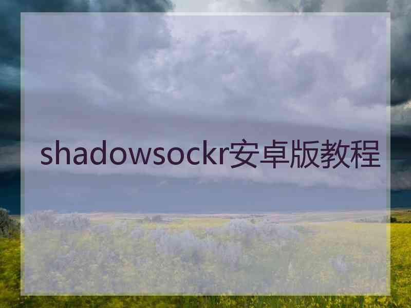 shadowsockr安卓版教程