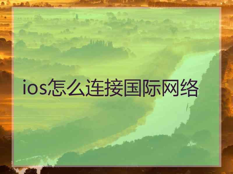 ios怎么连接国际网络