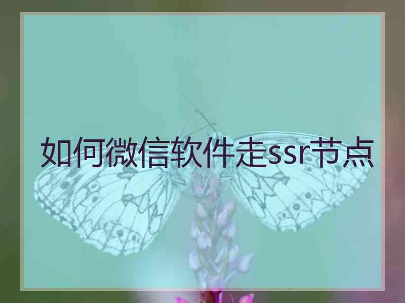 如何微信软件走ssr节点