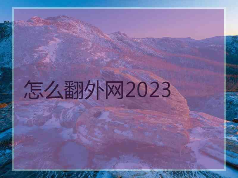 怎么翻外网2023