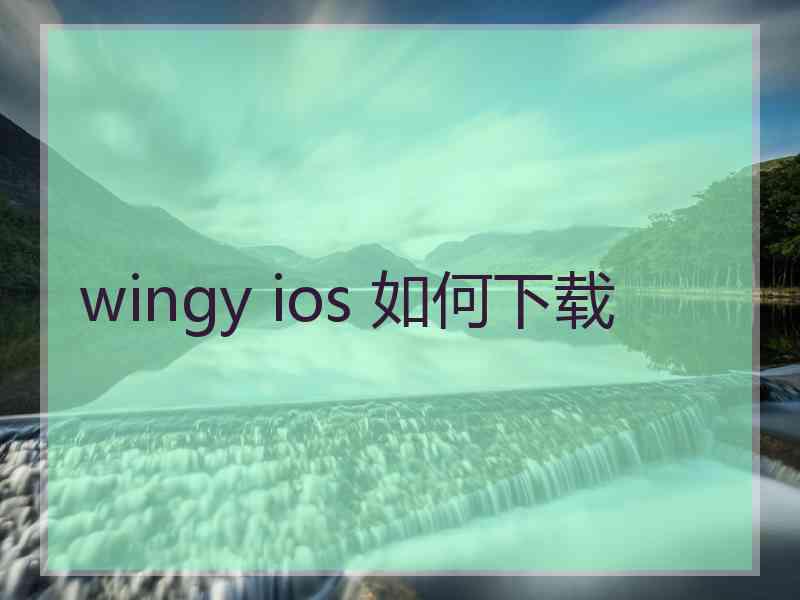 wingy ios 如何下载