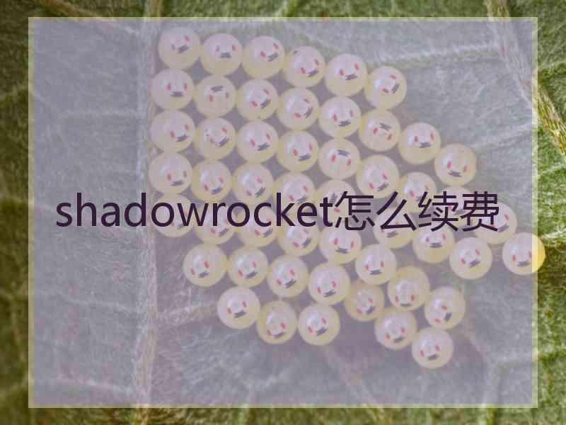 shadowrocket怎么续费