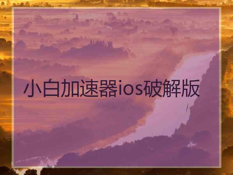 小白加速器ios破解版