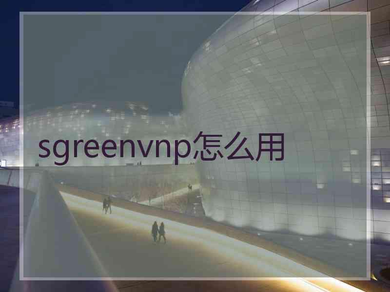 sgreenvnp怎么用