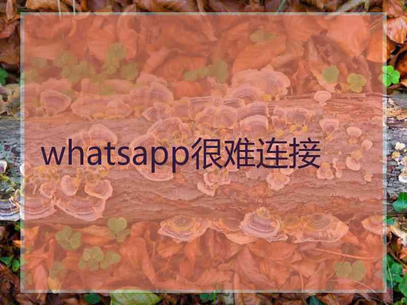 whatsapp很难连接